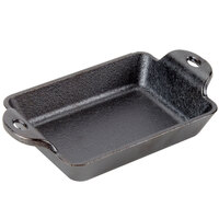 Lodge HMSRC 10 oz. Pre-Seasoned Heat-Treated Mini Cast Iron Rectangular Casserole Dish