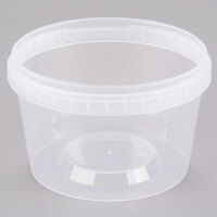 16 oz. Clear Tamper Resistant Tamper Evident Safe Lock Deli Container - 500/Case