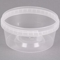 12 oz. Clear Tamper Resistant Tamper Evident Safe Lock Deli Container - 500/Case