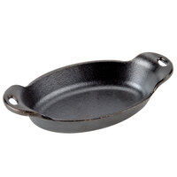 Lodge HMSOV 9 oz. Pre-Seasoned Heat-Treated Mini Cast Iron Oval Casserole Dish