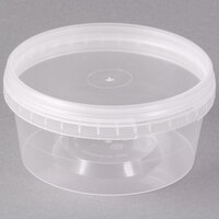 12 oz. Clear Tamper Resistant Tamper Evident Safe Lock Deli Container with Lid - 50/Case