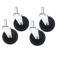 Advance Tabco EC-25 5" Rubber Casters for Wire Shelves - 4/Set