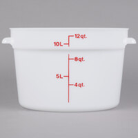 Cambro 12 Qt. White Round Polyethylene Food Storage Container