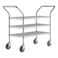 Regency 18" x 46" Three Shelf Chrome Heavy Duty Utility Cart