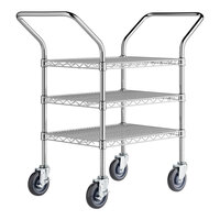 Regency 18" x 34" Three Shelf Chrome Heavy Duty Utility Cart