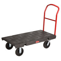 Rubbermaid FG443600BLA Single Handle Heavy Duty Platform Truck - 48" x 24" - 2000 lb. Capacity