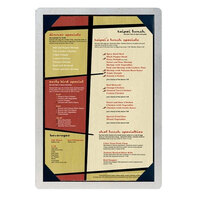 Menu Solutions ALSIN46-PIX Alumitique 4" x 6" Single Panel Brushed Aluminum Menu Board with Picture Corners