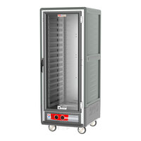 Metro C539-HLFC-L C5 3 Series Insulated Low Wattage Full Size Hot Holding Cabinet with Lip Load Aluminum Slides and Clear Door - Gray