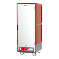 Metro C539-HLFS-L C5 3 Series Insulated Low Wattage Full Size Hot Holding Cabinet with Lip Load Aluminum Slides and Solid Door - Red