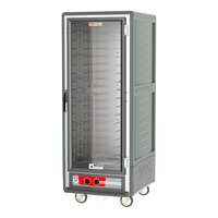 Metro C539-HLFC-4 C5 3 Series Insulated Low Wattage Full Size Hot Holding Cabinet with Fixed Wire Slides and Clear Door - Gray