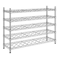 Regency 14" x 48" 5 Shelf 55-Bottle Wire Wine Rack with 34" Posts