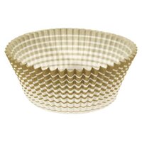 Ateco 1 15/16" x 1 1/4" Gold Stripe Baking Cups - 200/Box