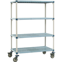 Metro Q466EG3 MetroMax Q Open Grid Shelf Cart with Polyurethane Casters - 21" x 60" x 69"