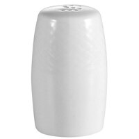 CAC BST-SS Boston 2 1/2" Super Bright White Embossed Porcelain Salt Shaker - 48/Case