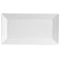 CAC CBS-RT51 Cambridge 14 1/2" x 8 1/4" Bright White Rectangular Porcelain Platter - 12/Case