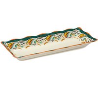 GET ML-87-BF Bella Fresco 17 1/2" x 6 3/4" Scalloped Melamine Rectangular Display Tray - 6/Case