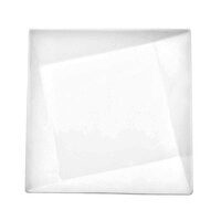 CAC QZT-207 Crystal 7 1/2" Bright White Square Porcelain Plate - 24/Case