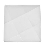 CAC QZT-7 Crystal 7" Bright White Square Porcelain Plate - 36/Case