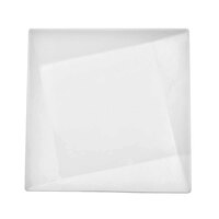 CAC QZT-210 Crystal 10" Bright White Square Porcelain Plate - 12/Case