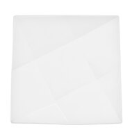 CAC QZT-16 Crystal 10 1/2" Bright White Square Porcelain Plate - 12/Case