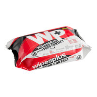 WipesPlus 7" x 9" 80 Count No-Rinse Food Contact Surface Sanitizing Wipes - 12/Case