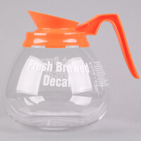 Grindmaster 64 oz. Glass Coffee Decanter with Orange Decaf Handle 98006 - 3/Case