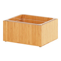 Cal-Mil 475-10-60 Bamboo Ice Housing with Clear Pan - 12" x 10" x 6 1/2"