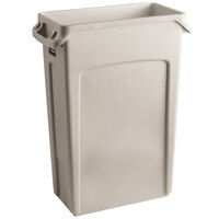 Rubbermaid FG354060BEIG 92 Qt. / 23 Gallon Slim Jim Beige Rectangular Trash Can