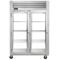 Traulsen G21015P 2 Section Glass Door Pass-Through Refrigerator - Left / Left Hinged Doors