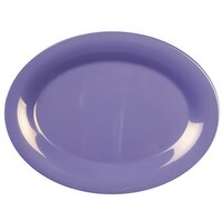 Thunder Group CR213BU 13 1/2" x 10 1/2" Oval Purple Melamine Platter - 12/Pack