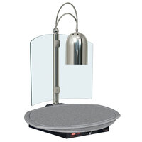 Hatco DCSB400-R24-1 Single Lamp Decorative Carving Station with Granite Gray-Colored Round Heated Base and Bright Nickel Finish - 120V, 600W