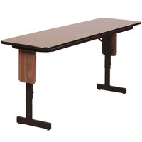 Correll 24" x 72" Walnut Adjustable Height Panel Leg Folding Seminar Table