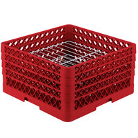 Vollrath PM2209-4 Traex® Plate Crate Red 22 Compartment Plate Rack - Holds 7" to 8 3/4" Plates