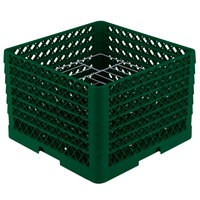 Vollrath PM1412-6 Traex® Plate Crate Green 14 Compartment Plate Rack - Holds 10 3/4" to 12 5/16" Plates