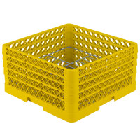 Vollrath PM1510-4 Traex® Plate Crate Yellow 15 Compartment Plate Rack - Holds 8 3/4" to 9 3/16" Plates