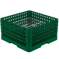 Vollrath PM2209-3 Traex® Plate Crate Green 22 Compartment Plate Rack - Holds 7" to 7 7/8" Plates