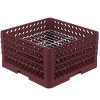 Vollrath PM2209-3 Traex® Plate Crate Burgundy 22 Compartment Plate Rack - Holds 7" to 7 7/8" Plates