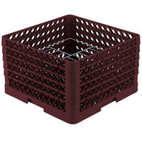 Vollrath PM1510-5 Traex® Plate Crate Burgundy 15 Compartment Plate Rack - Holds 9" to 10 3/4" Plates