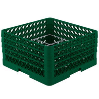 Vollrath PM1211-4 Traex® Plate Crate Green 12 Compartment Plate Rack - Holds 8 3/4" to 9 3/16" Plates