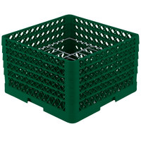 Vollrath PM1510-5 Traex® Plate Crate Green 15 Compartment Plate Rack - Holds 9" to 10 3/4" Plates