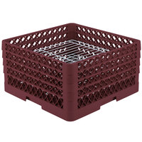 Vollrath PM3208-4 Traex® Plate Crate Burgundy 32 Compartment Plate Rack - Holds 7 5/8" to 8" Plates