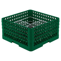 Vollrath PM2110-4 Traex® Plate Crate Green 21 Compartment Plate Rack - Holds 8 3/4" to 9 3/16" Plates