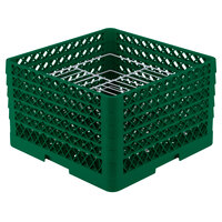 Vollrath PM2110-5 Traex® Plate Crate Green 21 Compartment Plate Rack - Holds 9 3/16" to 10" Plates