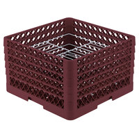 Vollrath PM2110-5 Traex® Plate Crate Burgundy 21 Compartment Plate Rack - Holds 9 3/16" to 10" Plates