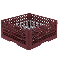 Vollrath PM3208-3 Traex® Plate Crate Burgundy 32 Compartment Plate Rack - Holds 4 3/4" to 7 5/8" Plates