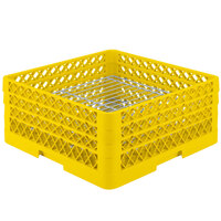 Vollrath PM3208-3 Traex® Plate Crate Yellow 32 Compartment Plate Rack - Holds 4 3/4" to 7 5/8" Plates