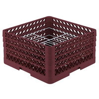 Vollrath PM2110-4 Traex® Plate Crate Burgundy 21 Compartment Plate Rack - Holds 8 3/4" to 9 3/16" Plates