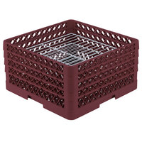 Vollrath PM3008-4 Traex® Plate Crate Burgundy 30 Compartment Plate Rack - Holds 8" to 8 3/8" Plates