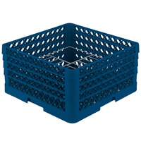 Vollrath PM1510-4 Traex® Plate Crate Royal Blue 15 Compartment Plate Rack - Holds 8 3/4" to 9 3/16" Plates