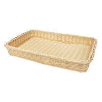 GET WB-1509-N Designer Polyweave 18" x 12 1/4" x 2 1/2" Natural Rectangular Plastic Basket - 12/Pack